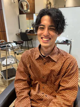 パーマ メンズ 池田理紗/メンズ カット/切りっぱなしのヘアスタイル