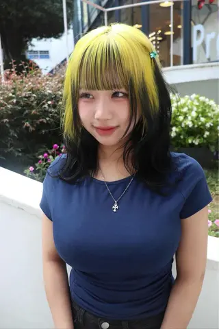 ミディアム カラー ヘアアレンジ @kyoniyy KYONIのヘアスタイル