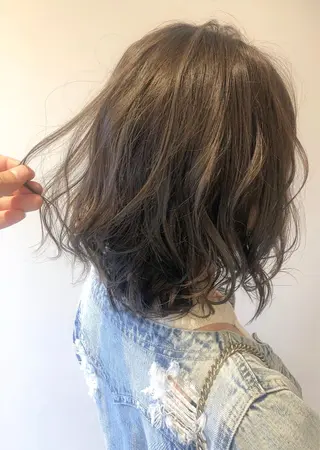 カラー ボブ韓国風レイヤー 髪質改善/畠中ケントのヘアスタイル