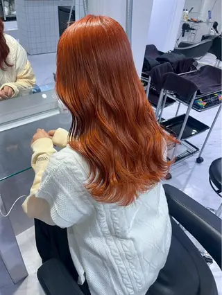 カラー ワンカラーでできる 暖色カラーゆいりのヘアスタイル