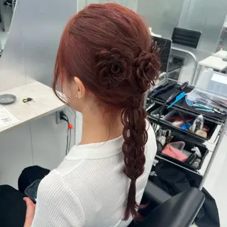 ロング カラー ヘアアレンジ 👑垢抜け韓国ヘア ハッシュカット唯澄のヘアスタイル