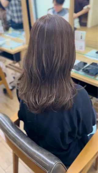 セミロング カラー パーマ ヘアアレンジ メンズ キッズ 骨格似合わせレイヤー /縮毛矯正🌿JUNのヘアスタイル