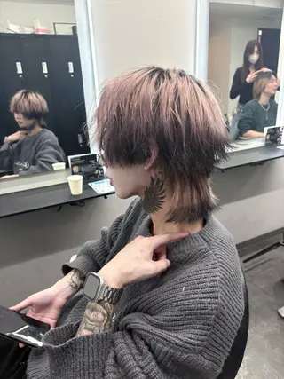 カラー ヘアアレンジ メンズ メンズウルフ🐺♡ ブリーチ♡ヘアメ🎀のヘアスタイル