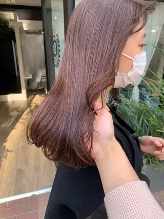 ミディアム カラー レイヤー/顔周り /AKARIのヘアスタイル