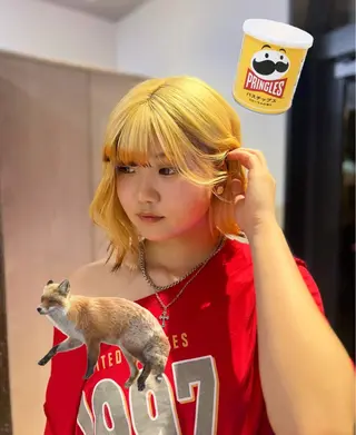 ミディアム カラー 岡山ハイトーン・ ルーツカラー/こもものヘアスタイル