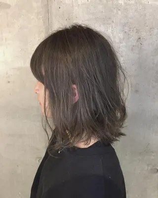 ミディアム カラー 顔周りカット/髪質改 善/新宿/畑中稔里のヘアスタイル