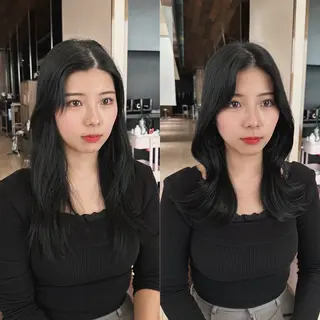 ロング レイヤー/顔周り カット/松岡 祥利のヘアスタイル