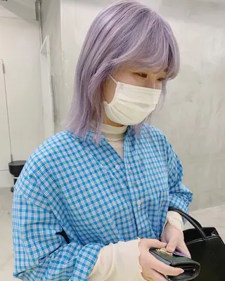 ミディアム カラー ブームボックス所属・🐝ハイトーンカラー hachi🐝のヘアスタイル