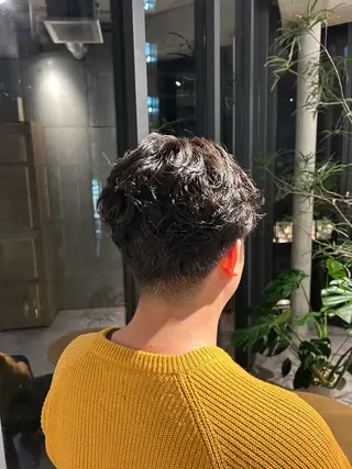 ショート パーマ メンズ 葉月/ボブ/ 透明感カラー／中目黒のヘアスタイル