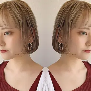 ミディアム カラー ヘアアレンジ 竹内啓太 ボブのヘアスタイル