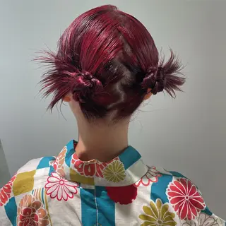 ミディアム レイヤーパーマ、ボブ 小須田ゆあのヘアスタイル