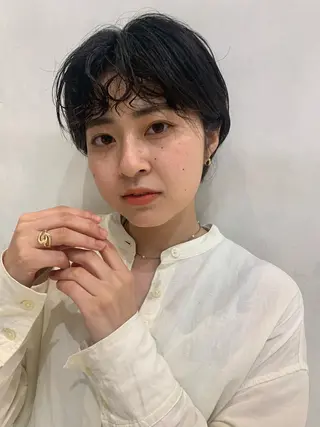 ショート パーマ ミゾブチ ユリカのヘアスタイル