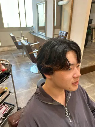 ショート パーマ メンズ CECIL hair なんば店所属・メンズパーマ 艶髪☆店長☆有馬のヘアスタイル