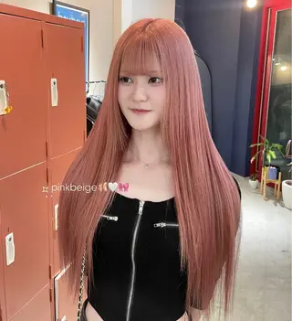 ロング カラー ブリーチ🩶韓国ヘア 🩶ワカナのヘアスタイル