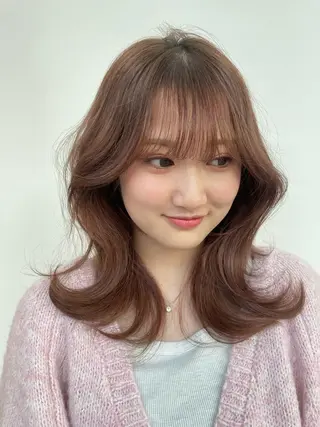 セミロング カラー 顔周り/透明感カラー /韓国ヘア/TAKUのヘアスタイル