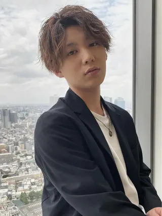 ミディアム 艶カラー/フェイス レイヤー/たむのヘアスタイル