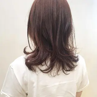 ミディアム カラー 韓国レイヤー suzuのヘアスタイル