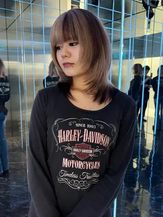 セミロング 韓国風カラー/艶髪 🇰🇷💎✨ミズキのヘアスタイル
