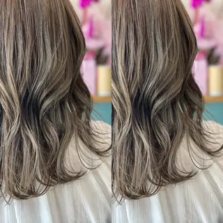 セミロング カラー Snaly カラー特化ページのヘアスタイル