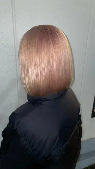 ミディアム 🎀ハイトーン/ 艶カラー/夕月🎀のヘアスタイル