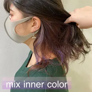 ミディアム カラー 舟橋 りんかのヘアスタイル