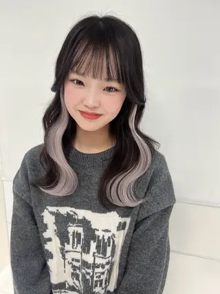 セミロング りおな/エクステ /ミルクティーカラーのヘアスタイル