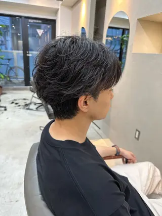 ショート パーマ メンズ 木下 健心のヘアスタイル