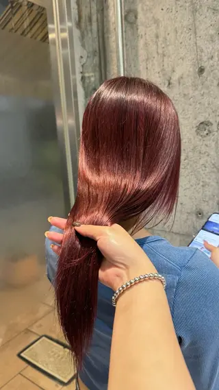 ロング カラー 高円寺/艶カラー/ レイヤーカットのヘアスタイル