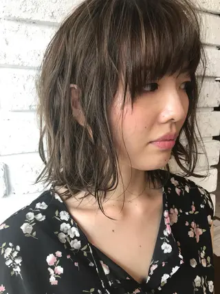 ミディアム カラー 日比 貴大/ minim hairのヘアスタイル