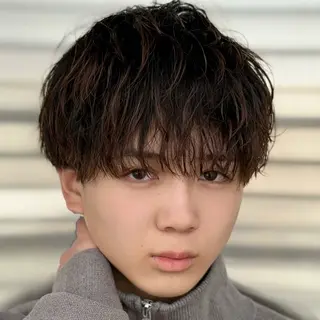 ミディアム パーマ メンズ メンズZina代表 田端 麗治のヘアスタイル