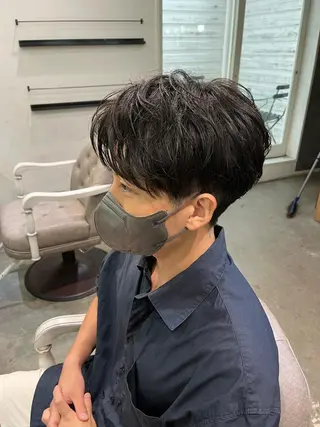 ショート カラー パーマ メンズ アイブロウ 京都駅メンズカット/ パーマ/Keigoのヘアスタイル