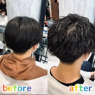 ショート パーマ メンズ AI TOKYO  横浜店所属・メンズ支持数No.1 👑リュウ👑のヘアスタイル