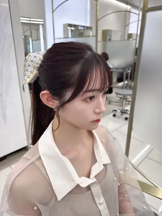 ロング カラー COA GINZA 空也/前髪/顔まわりのヘアスタイル