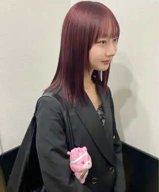 ミディアム カラー 渋谷🖤 艶髪🖤透明感カラーのヘアスタイル