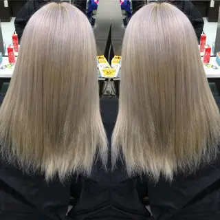 ミディアム カラー ハイトーンArphy 安蒜佑太のヘアスタイル