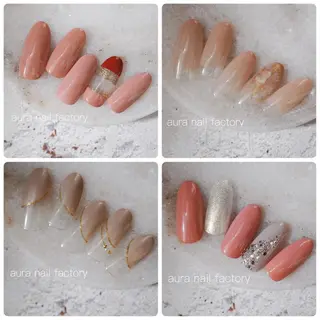 ショート カラー ネイル 赤羽 アウラ ネイルファクトリーのネイルデザイン