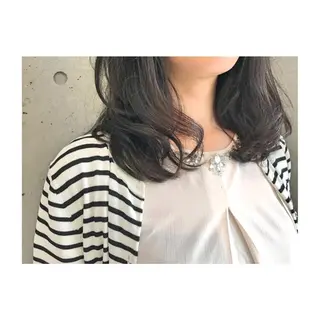 ミディアム カラー パーマ 大栗 佑也  髪質改善のヘアスタイル