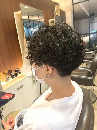 ショート メンズ メンズパーマ/難波/ 心斎橋　室園亮佑のヘアスタイル