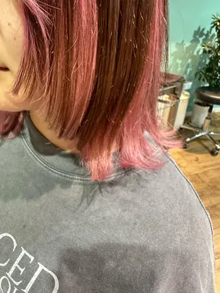 ショート カラー 🧸プルエクステ❤︎ ネイルKAO🧸のヘアスタイル