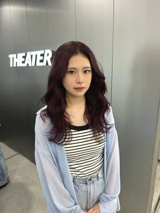 ロング カラー 暗髪🩶ラベンダー/ ブルー/ユウナ🤍のヘアスタイル