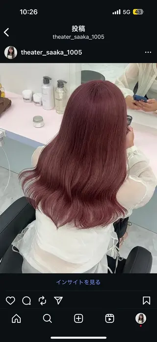 セミロング 🤍赤みなしカラー 🤍saaka🤍のヘアスタイル