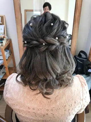 ミディアム ヘアアレンジ ヘアメ/着付け 清水玲歌のヘアスタイル