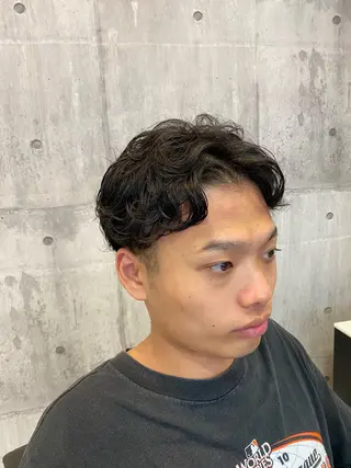 ミディアム パーマ メンズ CHIC 蘭のヘアスタイル