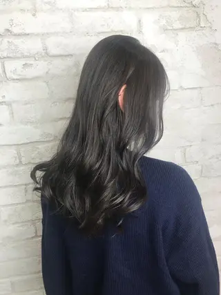 セミロング 韓国ヘア✨グレージュ カラーasamiのヘアスタイル
