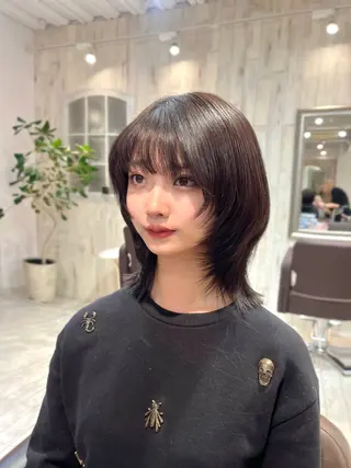 ミディアム カラー パーマ ヘアアレンジ レイヤーカット ✨️進藤ひかりのヘアスタイル