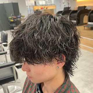 ミディアム パーマ メンズ メンズパーマ/波巻き 新潟/万代/夏芽🎀のヘアスタイル