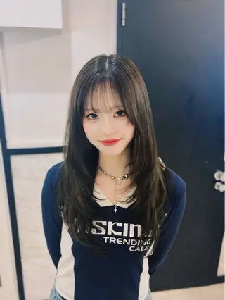 ロング カラー レイヤー✕前髪 顔周り特化💫ひかるのヘアスタイル