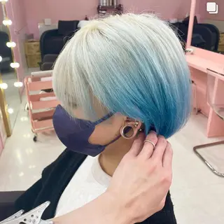 ショート カラー ヘアアレンジ ❄️💛エクステ ブリーチ❄️yukiのヘアスタイル