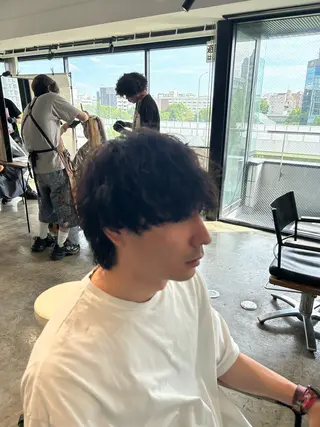 ショート パーマ メンズ become men's hair 名駅店所属・名駅/フェザーパーマ 韓国ヘア/森岡のヘアスタイル