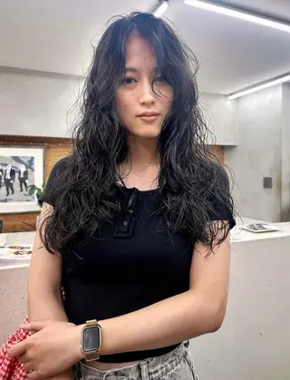 ロング パーマ 榛地 渉馬のヘアスタイル